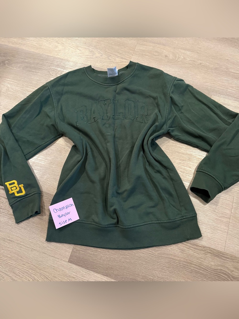 Baylor Embroidered Crewneck Sweatshirti - Deep Green
